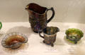 Carnival Glass vessels mostly by Fenton Art Glass Co. at Museum of American Glass. Milville, NJ.