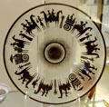 Caravan glass plate by Maurice Heaton at Museum of American Glass. Milville, NJ.
