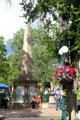 Civil War Memorial on Santa Fe Plaza remembers federal heroes who fell at Battle of Valverde. Santa Fe, NM.