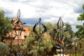 Park of sculpted mobiles beside Loretto Chapel. Santa Fe, NM.