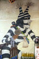 Mural with native figure in Original Trading Post. Santa Fe, NM.
