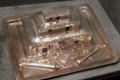 USS New Mexico ship's silver service humidor in shape of Taos Pueblo at New Mexico History Museum. Santa Fe, NM.