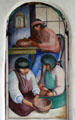 Natives Making Pottery fresco by Will Shuster in courtyard of New Mexico Museum of Art. Santa Fe, NM.