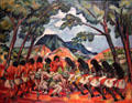 Antelope Dance painting by B.J.O. Nordfeldt at New Mexico Museum of Art. Santa Fe, NM.