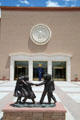 Sculptures outside New Mexico State Capitol. Santa Fe, NM.