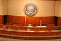 Speakers area in House of Representatives chamber in New Mexico State Capitol. Santa Fe, NM.