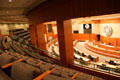 Public seating & representatives' desks in House chamber in New Mexico State Capitol. Santa Fe, NM.