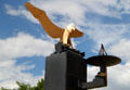 New Mexico's Eternal Flame & Memorial to the Veterans of the Bataan Death March at NM State Capitol grounds. Santa Fe, NM.