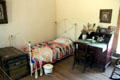 Room where teacher slept in Raton schoolhouse at Rancho de las Golondrinas. Santa Fe, NM.