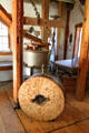 American vertical-wheel watermill in Big Mill from Sapelló at Rancho de las Golondrinas. Santa Fe, NM.