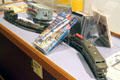 Toys extolling nuclear power including toy train with missile at National Museum of Nuclear Science & History. Albuquerque, NM.