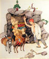 Ali Baba Opening the Bandits Cave with the Magic Words - 'Open Sesame' in Arabian Nights drawing series by Mary Greene Blumenschein at Blumenschein Home & Museum. Taos, NM.