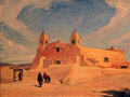 Mission at Isleta painting by Joseph Imhof at Harwood Museum of Art. Taos, NM.