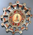 St Matthew in tinwork frame by the Valencia Red & Green Tinsmith at Harwood Museum of Art. Taos, NM.