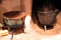 Kettles in kitchen at Hacienda de los Martinez. Taos, NM.