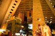 Ancient middle Eastern building facades in interior atrium of pyramid of Luxor Las Vegas. Las Vegas, NV.