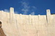 Concrete pattern of Hoover Dam & two of four crest towers. Las Vegas, NV.