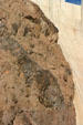 Concrete Hoover Dam meets rock of Black Canyon of Colorado River. Las Vegas, NV.