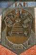Shields of states participating in Hoover Dam: Utah. Las Vegas, NV.