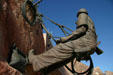 High Scaler sculpture by Steven Liguori shows how workers prepared high cliffs for Hoover Dam. Las Vegas, NV.
