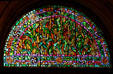 Stained glass in Governor's reception room showing corn agriculture in New York State Capitol. Albany, NY.