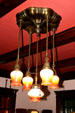 Arts & Crafts style chandelier original to Scheidemantel house now site of Roycroft Museum. East Aurora, NY.