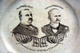 Grover Cleveland for President & Adlai E. Stevenson for Vice President campaign plate at Buffalo History Museum. Buffalo, NY.