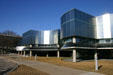 Undulating glass walls of Corning Museum of Glass. Corning, NY.