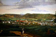 View of Corning painting by J.S. Jennings at Corning Museum of Glass. Corning, NY.