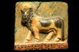 Glass Egyptian plaque with sacred bull Apis at Corning Museum of Glass. Corning, NY.
