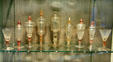 Collection of engraved Northern Europe goblets at Corning Museum of Glass. Corning, NY.