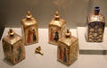 European glass bottles decorated in India at Corning Museum of Glass. Corning, NY.