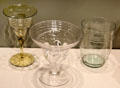 English Arts & Crafts glass goblets with two flanking ones by Philip Webb at Corning Museum of Glass. Corning, NY.