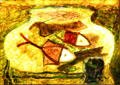 Little Aquarium stained glass panel by George Braque at Corning Museum of Glass. Corning, NY.