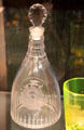 English or Irish decanter engraved with New York state coat of arms at Corning Museum of Glass. Corning, NY.