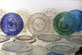 American pressed glass cup plates at Corning Museum of Glass. Corning, NY.