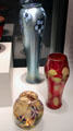 Glass vases with flower decoration by Louis Comfort Tiffany at Corning Museum of Glass. Corning, NY.