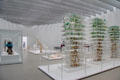 Gallery with modern art glass at Corning Museum of Glass. Corning, NY.