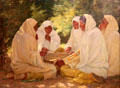 Gift Dance Drummers painting by Joseph Henry Sharp at Rockwell Museum of Art. Corning, NY.