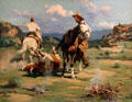 Branding painting by Frank Tenney Johnson at Rockwell Museum of Art. Corning, NY.