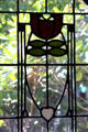 Arts & Craft leaded glass window at Roycroft Inn. East Aurora, NY.