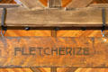 Restaurant beams urges diners to Fletcherize at Roycroft Inn. East Aurora, NY.