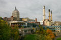 High Falls industrial buildings with Kodak Tower. Rochester, NY.