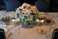 Floral silver centerpiece on dining table at Eastman House. Rochester, NY.