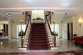 Formal entrance hall & ornate staircase at Eastman House. Rochester, NY
