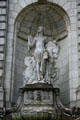 Beauty sculpture by Frederick MacMonnies flanking entrance of New York Public Library. New York, NY.
