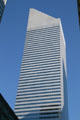Citigroup Center known for slanted roof designed for solar panels. New York, NY.