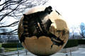 Sculpture at visitors' entrance to United Nations Plaza. New York, NY.