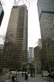 Dag Hammarskjold Tower beside One Dag Hammarskjold Plaza. New York, NY.