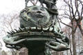 Peace Fountain by Greg Wyatt details of sun & moon in Children's Sculpture Garden. New York, NY.